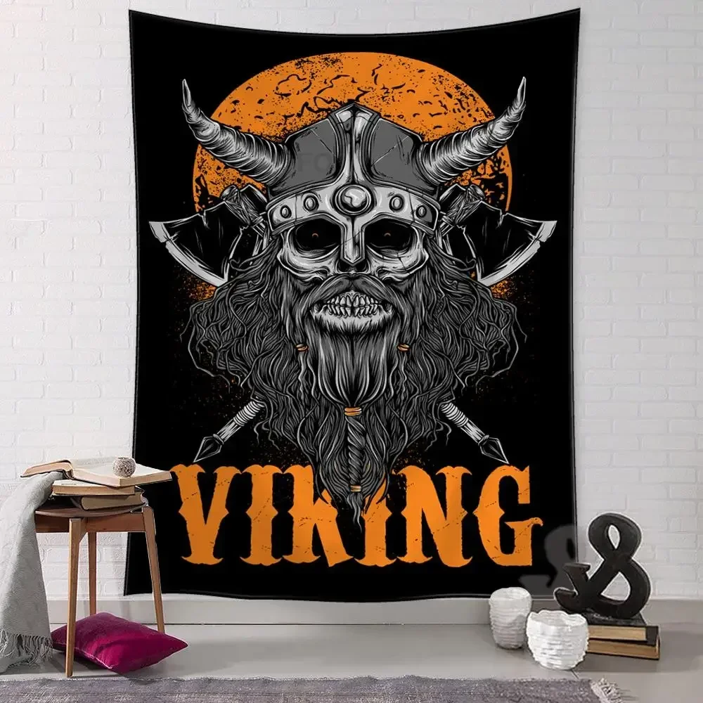 Gobelin Viking Tapestry Retro Mysterious Raven Tapestry Wall Hanging Boho Hippe Tarot Witchcraft Tapestries Living Room Decor