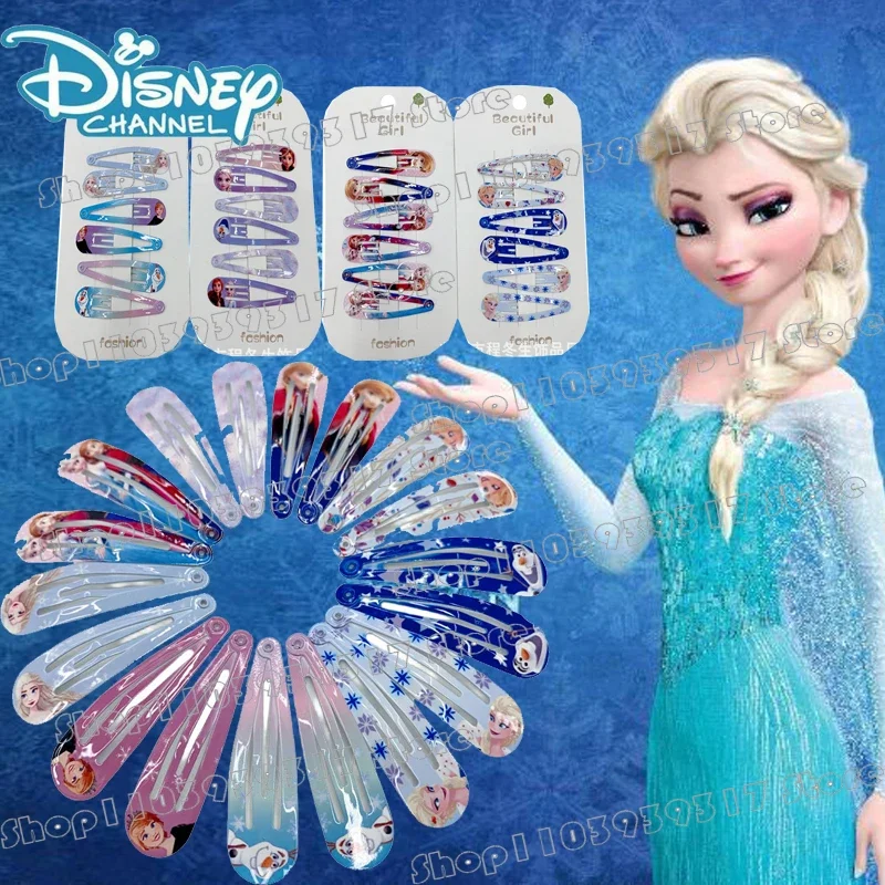 

Disney Princess Elsa Hair Clip Anime Frozen Cartoon Character Print High Quality Children's Girls Side Bangs Hairs Accessories