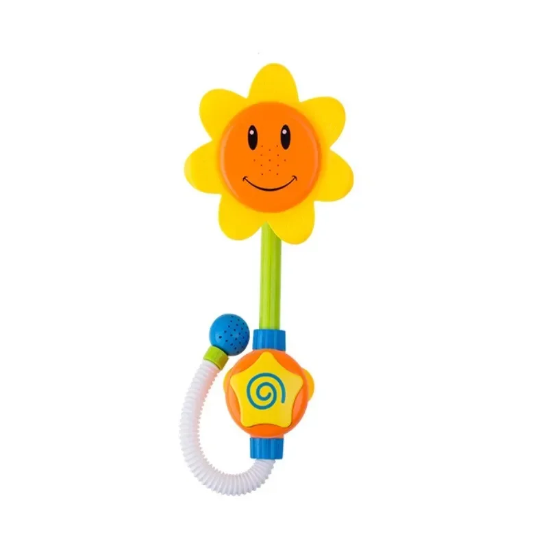 Grifo de pulverización de agua de girasol para baño, ducha infantil, juguetes de playa de verano, cara sonriente, grifo de paleta de agua, juguete para bebé