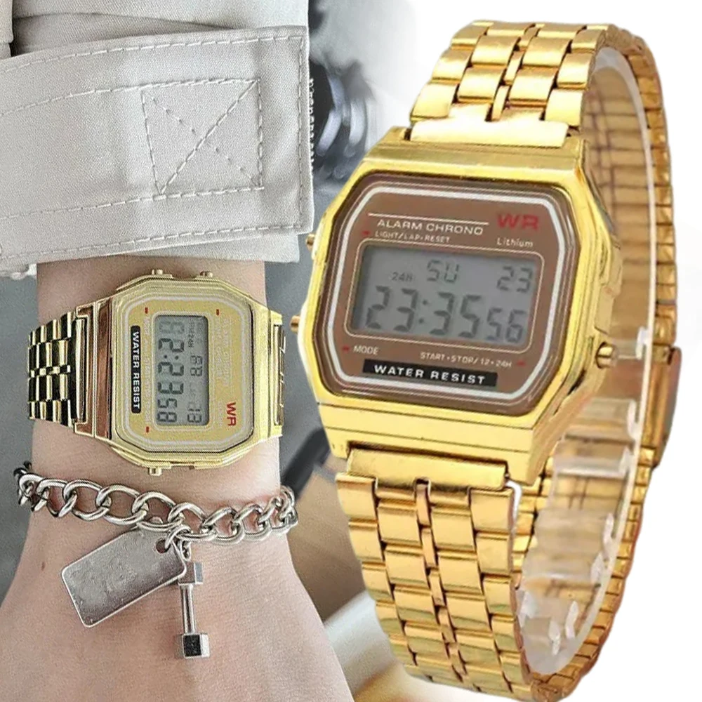 

Luxury LED Digital Watch for Men Mini Square Dial Couples' Electronic Watch Simple Business Women Men Electronic Wristwatch