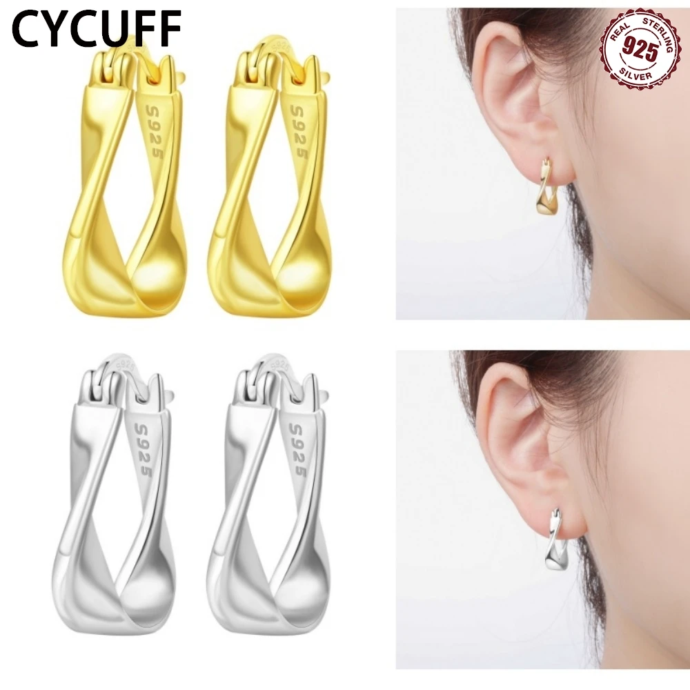 

2025 Earrings For Women Silver 925 Fashion Simple Twisted Rope Earrings Cubic Zircon Ear Studs Silver 925 Original Jewelry Gifts