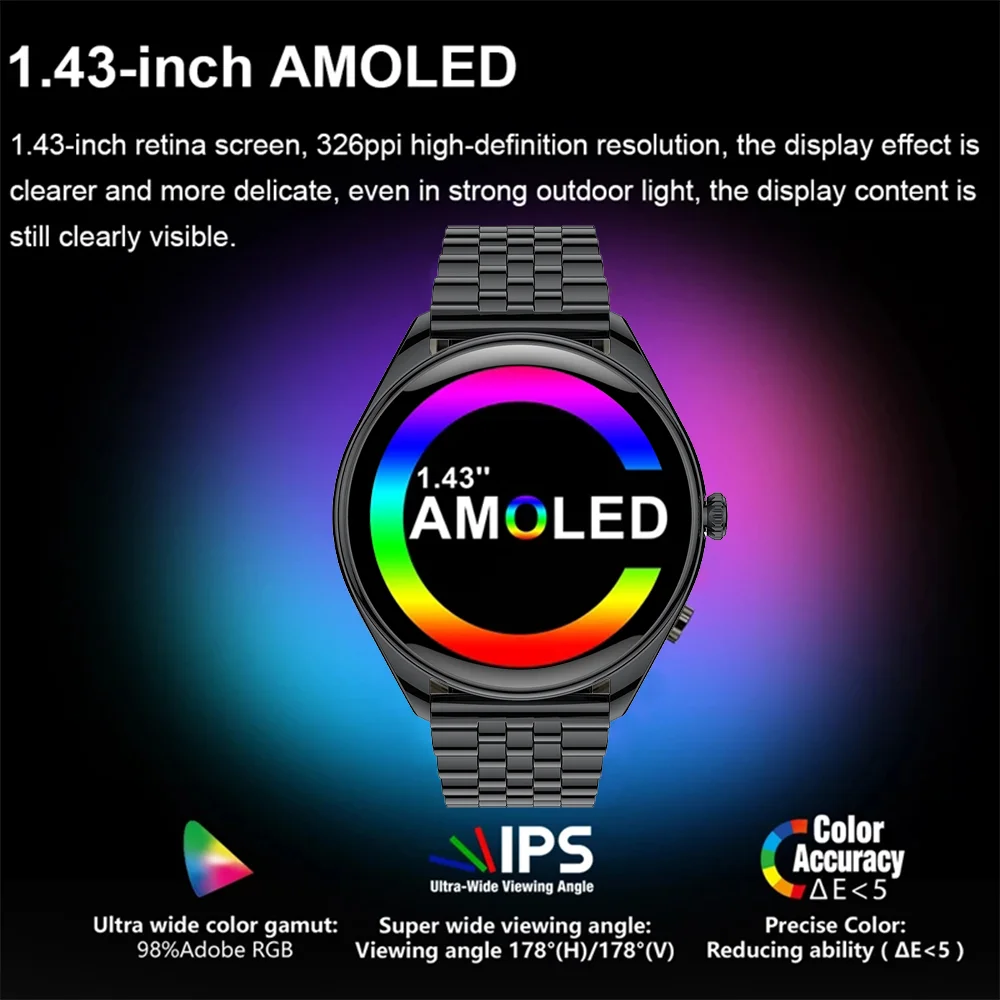 AMOLED Smart Watch Women Always on Display Clock Bluetooth Call Voice Control IP68 Waterproof Fitness Bracelet Smartwatch Women