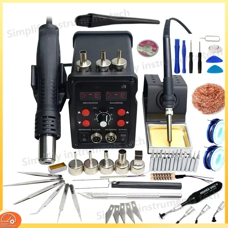 BGA Rework Station Soldering Iron Hot Air Gun Dual Digital Display PCB Repair Tool Welding Desoldering Electronics