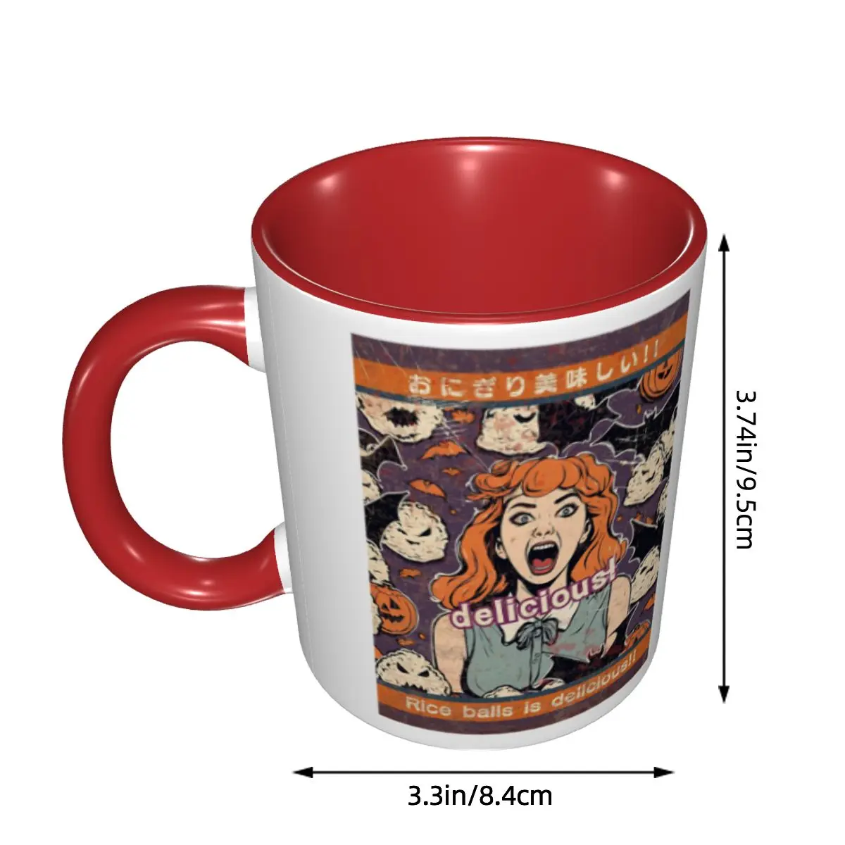 Rice Balls Is Delicious! Halloween Girl Version Mug Funny Ceramic Coffee Cups Tea Mugs Milk Cup Drinkware Gifts