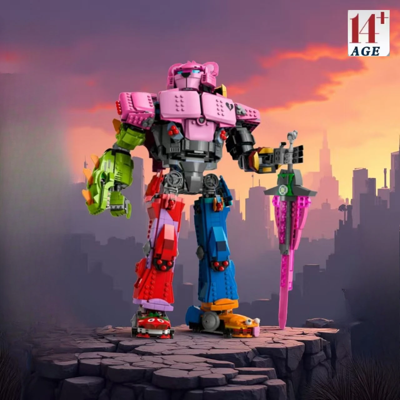 MINISO 2503 pièces blocs à collectionner bête colorée 77078 blocs Kit Robot capitaine décoration de salle de jeu pour adulte cadeau de noël