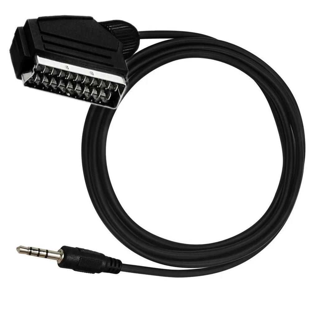1Pc Scart Cable 21 Pin Scart Jack To 3.5mm Male Stereo Jack Full HD TV Multiple Shieldings Precision Connector 3.5 Audio Cable