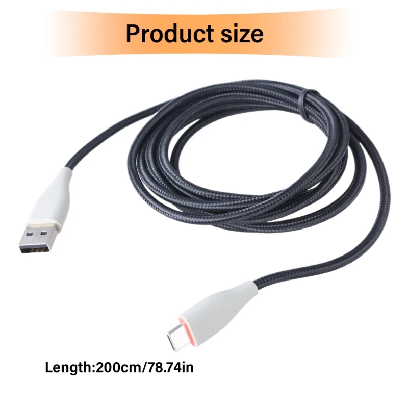 substituição usb trançado nylon para tipo c, fone ouvido mmx100 com som altamente claro
