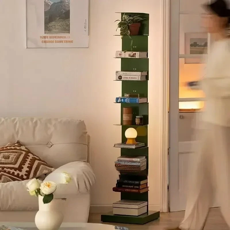 Nordic Floor-standing Living Room Bookcases Home Furniture Multifunctional Iron Book Display Racks Against The Wall Bookshelf L
