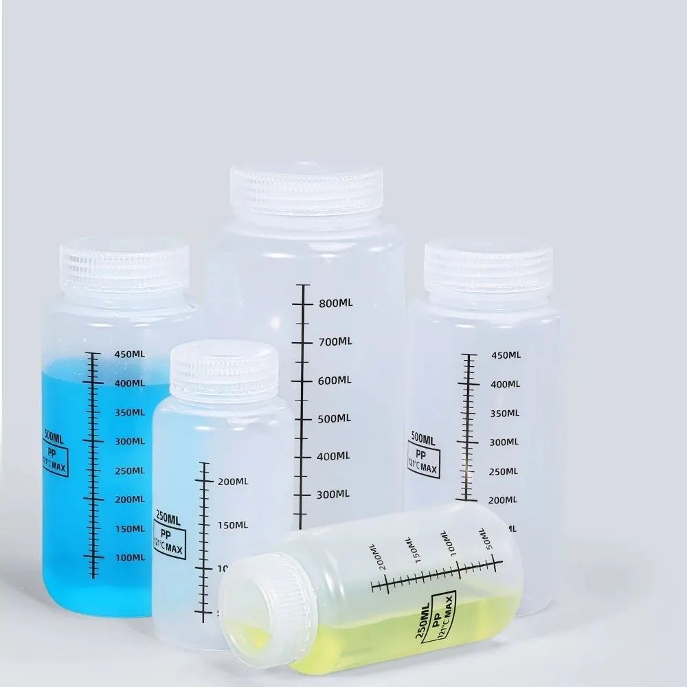Multiple Capacities Wide Mouth Reagent Bottle Transparent 30-1000ml Laboratory Bottle Home Packaging Bottle Classrooms