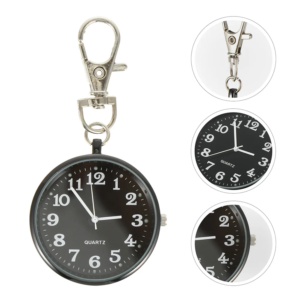 

2pcs Large Dial Hanging Watch Digital Quartz Keychain Pocket Watch For Nurses Students Elderly Portable Timepiece Gift Idea