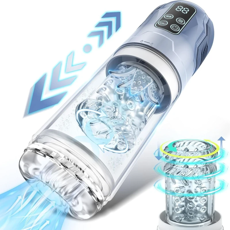 Electric Penis Pump Male Masturbation Sex Toys for Men Telescopic Rotating Sucking Pocket Pussy Adult Sex Products Sex Machine