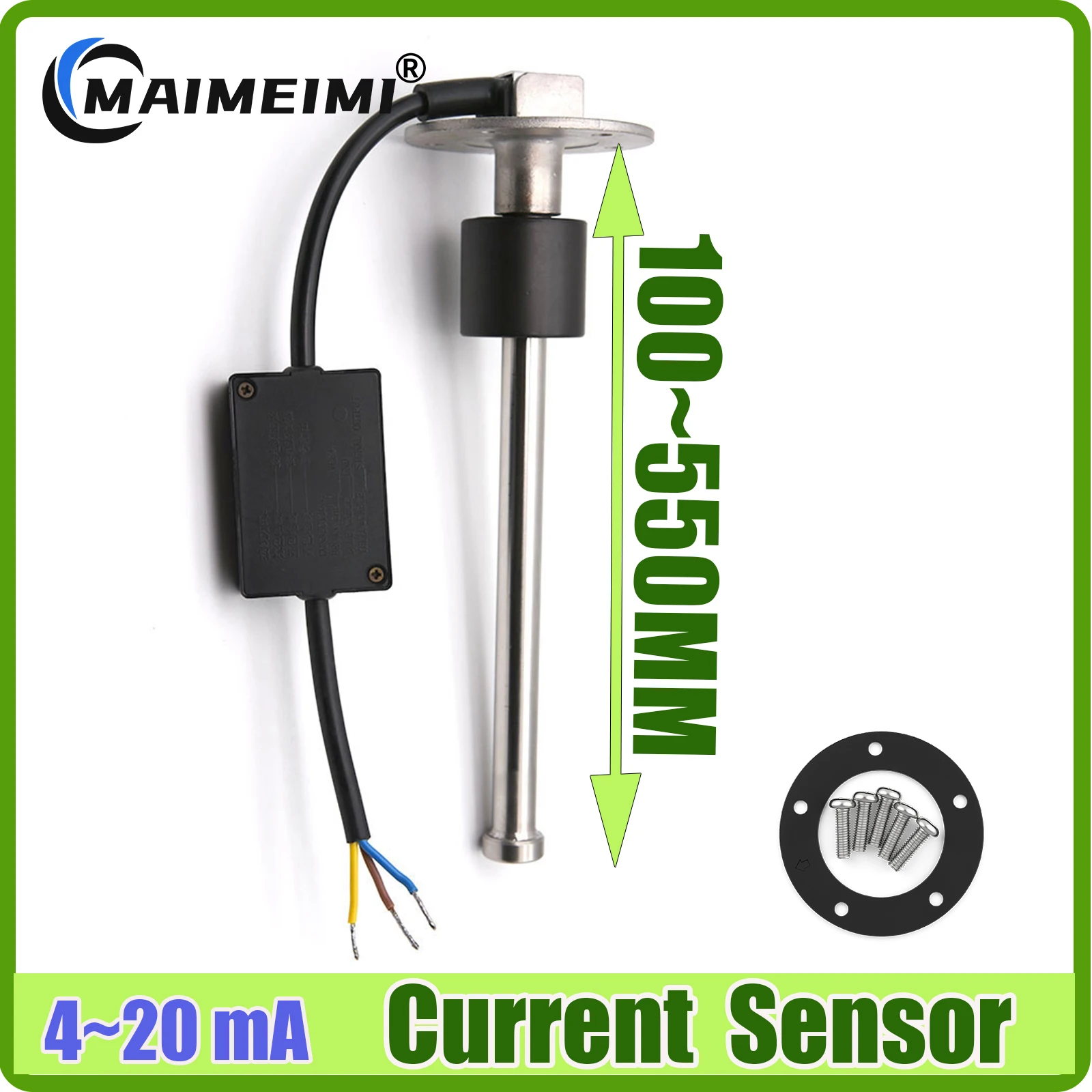 4-20mA Current Sensor Liquid Level Inductive Sensor for Auto Marine Boat Car Truck Stainless Steel Fuel Level Sensor 100-600MM