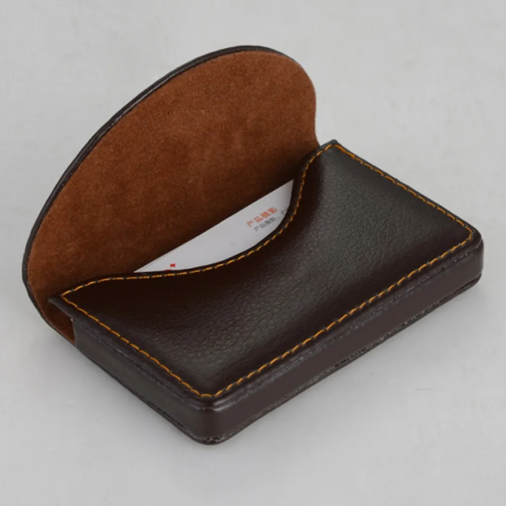Refined Texture PU Business Card Holder Case Slim Portable Magnetic Snap Name Case Business Organizer Credit Gift Cards