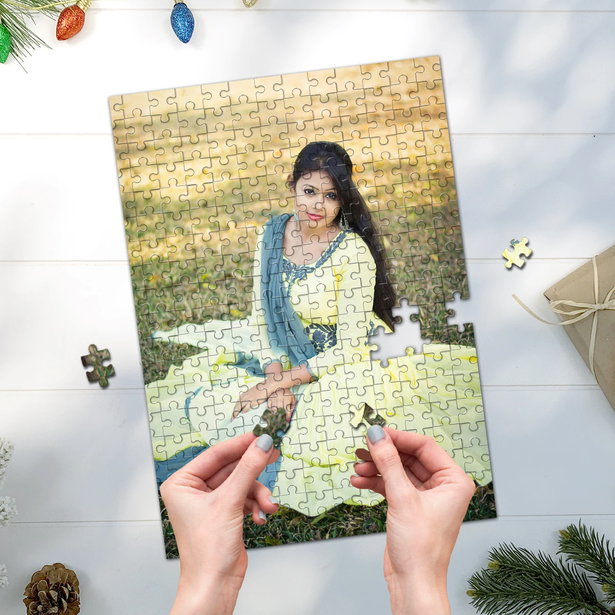35/300/500/1000pcs Personalized Custom Photo Puzzle photo Customize Jigsaw Puzzle For CouplesCouples Family Christmas