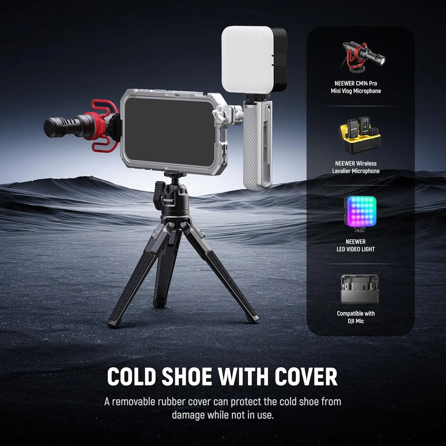 NEEWER Schnellverschluss-Seitengriff für iPhone 16 Pro 16 Pro Max S25 Ultra mit Anti-Off-Kaltschuh, 360 ° Rotation, rutschfestes Gitter – Detail 7
