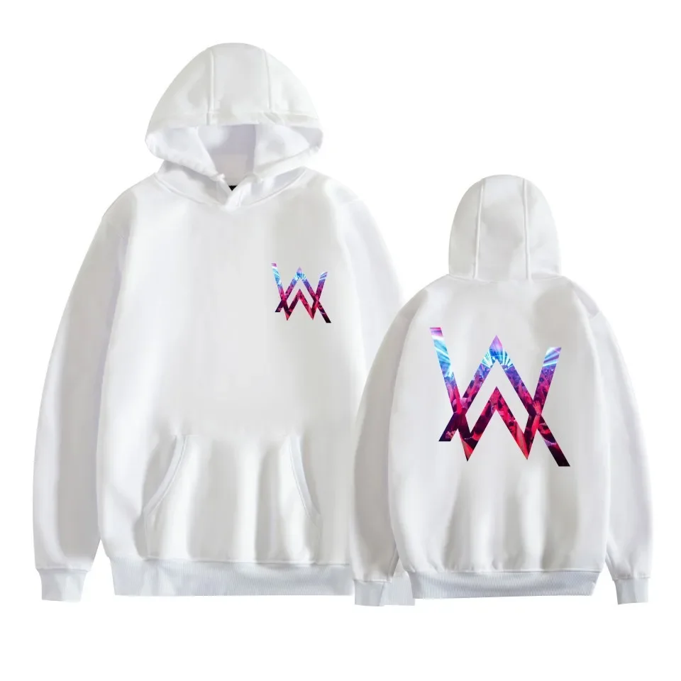 سترة بغطاء للرأس من Alan Walker DJ Style كاجوال فضفاضة تناسب للجنسين، سترة بغطاء للرأس منقوشة للرجال والنساء