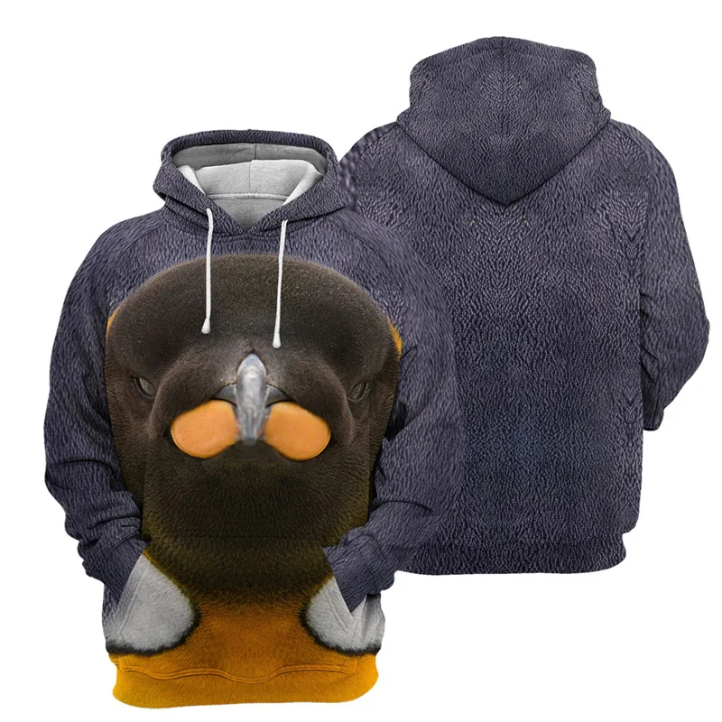 Women Winter 3D New Animals Printing Hoodies Men Tree Frog Sloth Goat Pig Peacock Penguin Graphic Hooded Sweatshirts Top Clothes