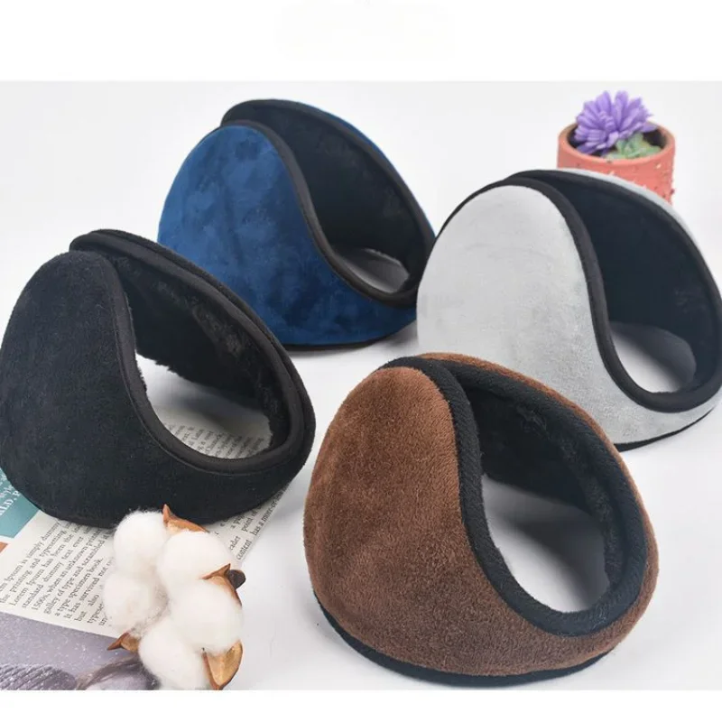 Soft Earmuffs Women Men Ear Cover Protector Thicken Plush Winter Warm Men\'s Solid Fleece Earmuff Warmer Apparel Accessories