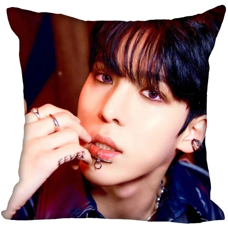 Custom Ateez Yunho fodera per cuscino camera da letto federa decorativa per la casa federe per cuscini con cerniera quadrata tessuto ecologico 0918