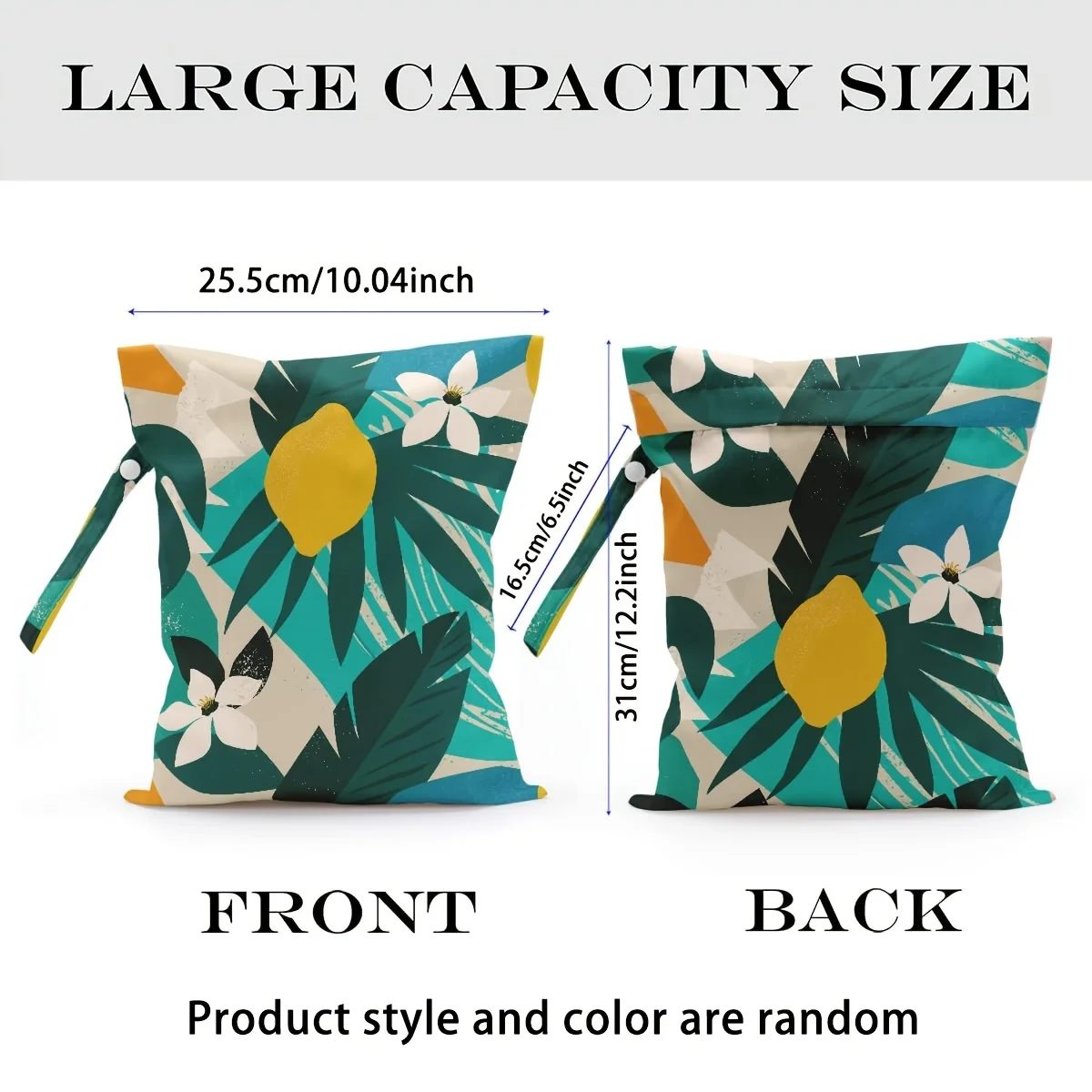 Waterproof Dry Wet Separation Bag Fashion Beach Zipper Bag for Travel Swim Pool Yoga Sportswear Cosmetics Lingerie Storage