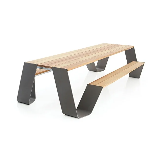 Street Furniture Supplier Metal Wood Outdoor Picnic Table And Bench