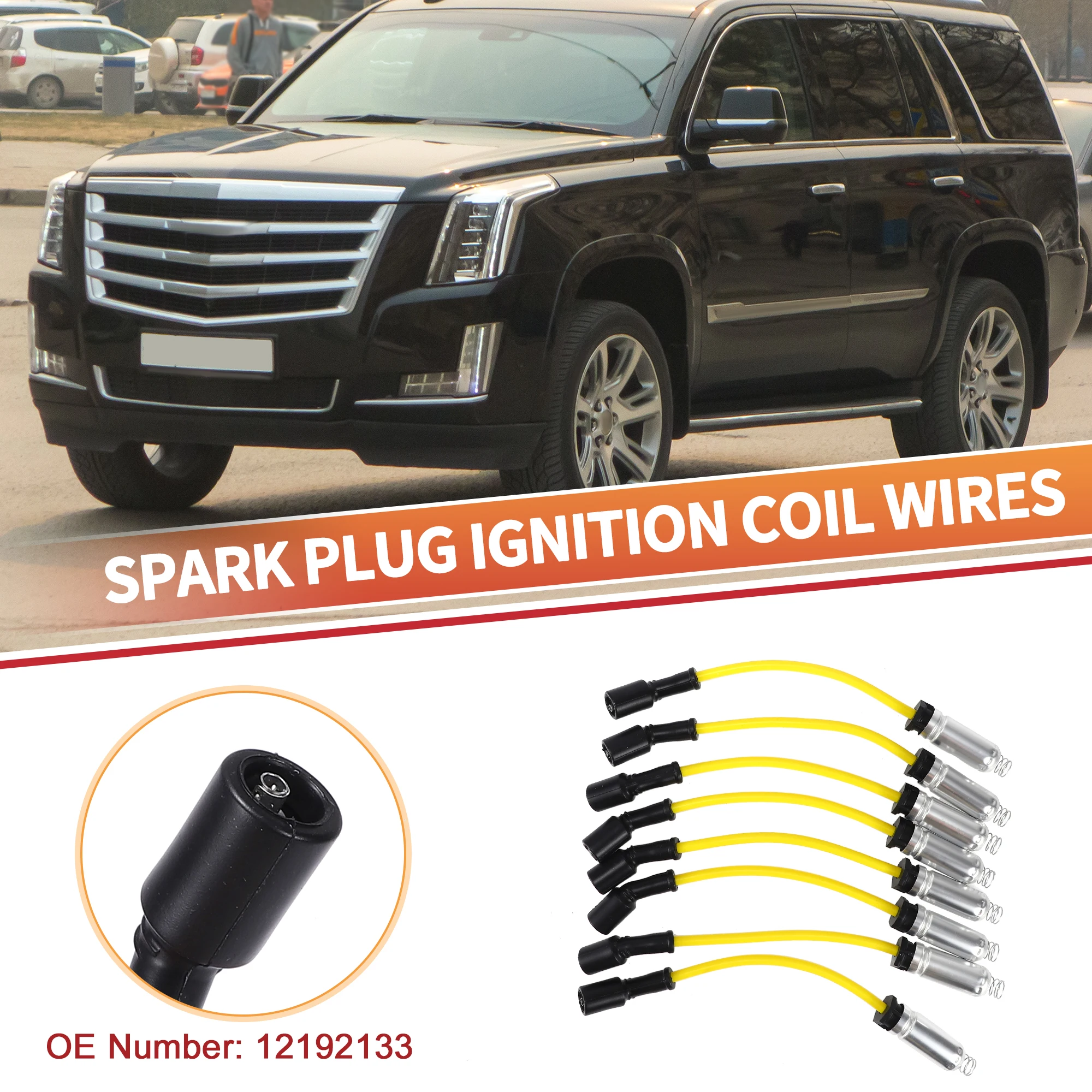 

UXCELL 8 Pcs Car Spark Plug Coil Wires Ignition Coil Harness Cable Fit for Cadillac Escalade 8 Cyl 5.3L 8 Cyl 6.0L 2002-2006