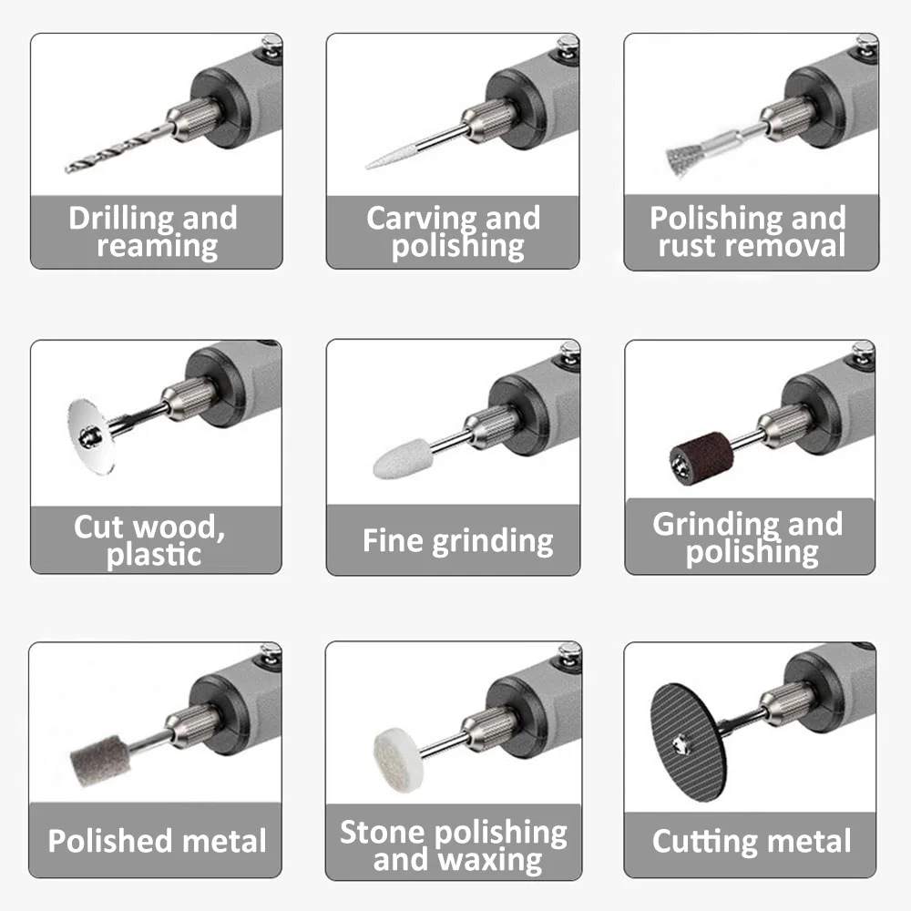 25000 دورة في الدقيقة أداة دوارة لاسلكية متعددة قلم نقش صغير مثقاب كهربائي USB لاسلكي مع ملحقات مجموعة ذاتية الصنع متوافقة مع دريمل