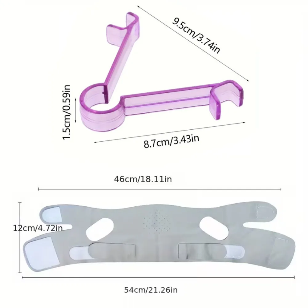 2 قطعة أشرطة رفع الوجه الفك معدات التمرين مزدوجة الذقن المخفض الخامس على شكل تشديد حزام الوجه أداة تمرين الوجه الفك #4