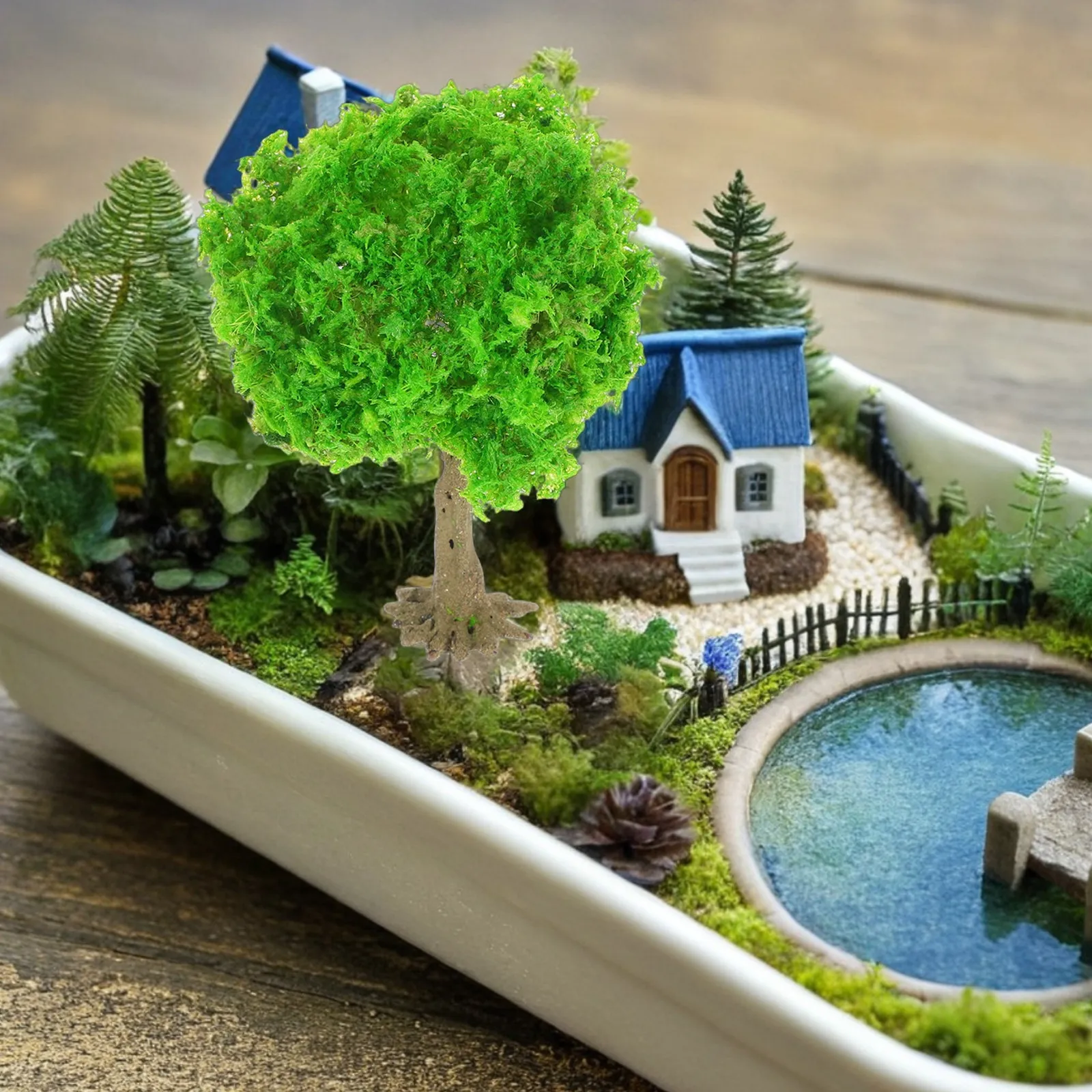 

Miniature Sand Table Decoration Artificial Trees Wire Craft Scenery Landscape Green Micro Landscape Accessories for Railroad