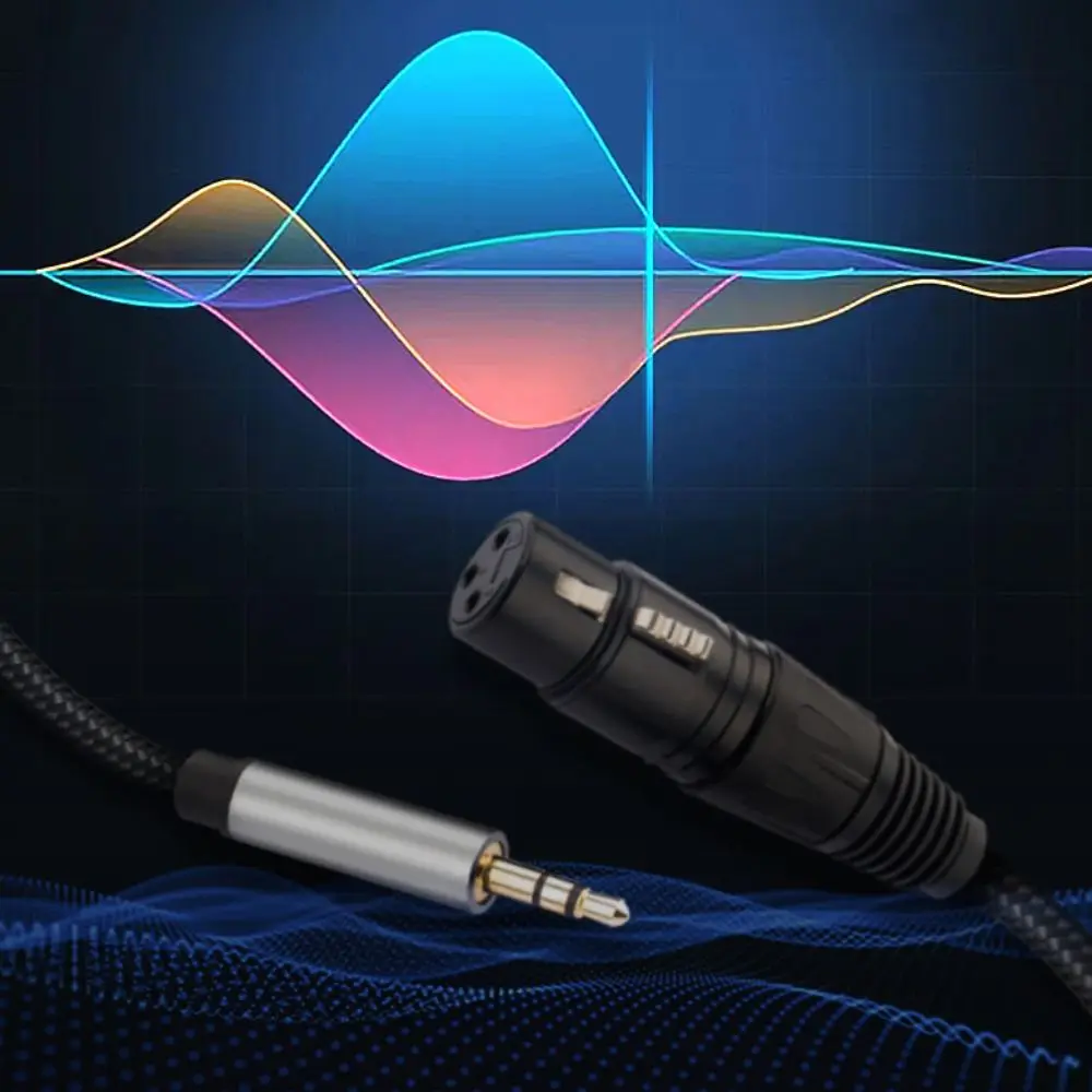 

Аудиокабель 3,5 мм на XLR (гнездо) для микрофона, нейлоновая оплетка, сбалансированный, для динамиков и микрофонов, прочный, стабильное соединение