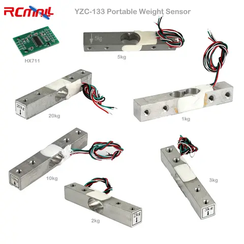YZC-133 휴대용 계량 센서 1KG 2KG 3KG 5KG 10KG 20KG 무게 센서 로드셀 HX711 Arduino 전자 저울용 AD 모듈