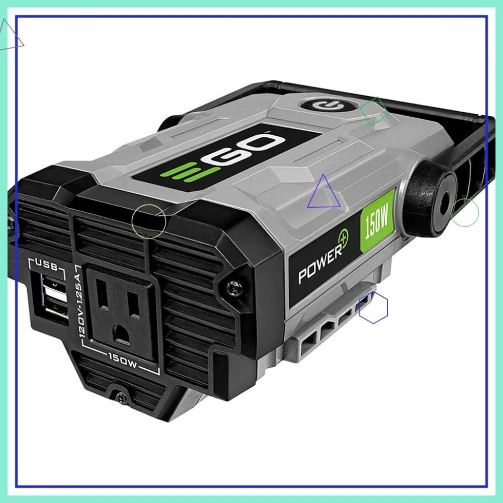 مولد عاكس محمول، 150 وات، تشغيل هادئ، يتضمن منفذ تيار متردد ومنافذ USB للاستخدام المنزلي والخارجي #1