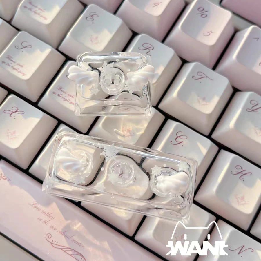 

Snowflake Wings Key Caps Customized R4600 Resin 1.2u XDA Profile Keyboard Cap for Mechanical Keyboard Accessories MX Switches