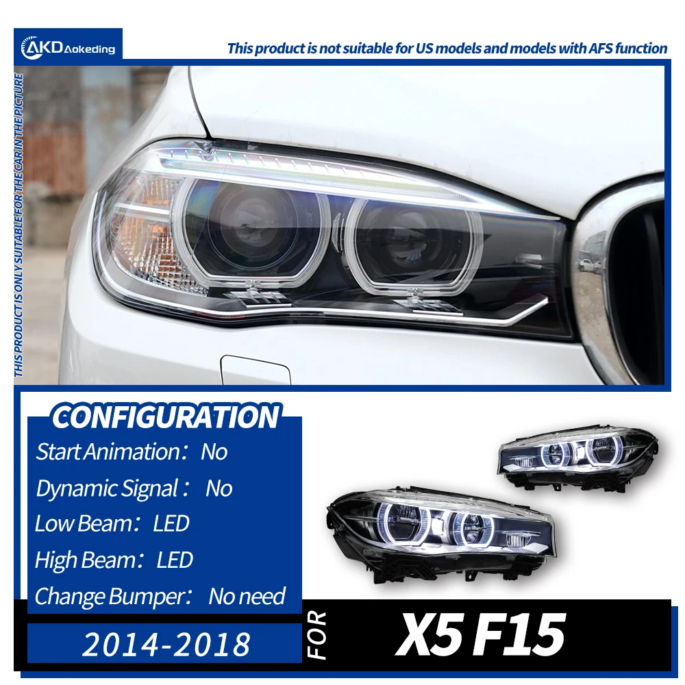 Car Lights for X5 F15 2014-2018 X6 F16 LED Auto Headlights Assembly Upgrade High Configure Design Bifocal Lens Tool Accessories image 3