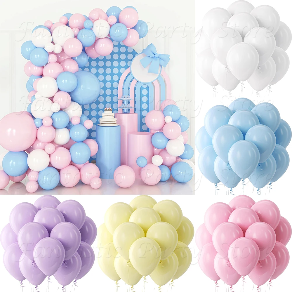 Globos de látex de color rosa Pastel de 5/10/12/18 pulgadas, Globos de color amarillo claro y morado para bebé, Globos de decoración para fiesta de cumpleaños, Baby Shower y boda