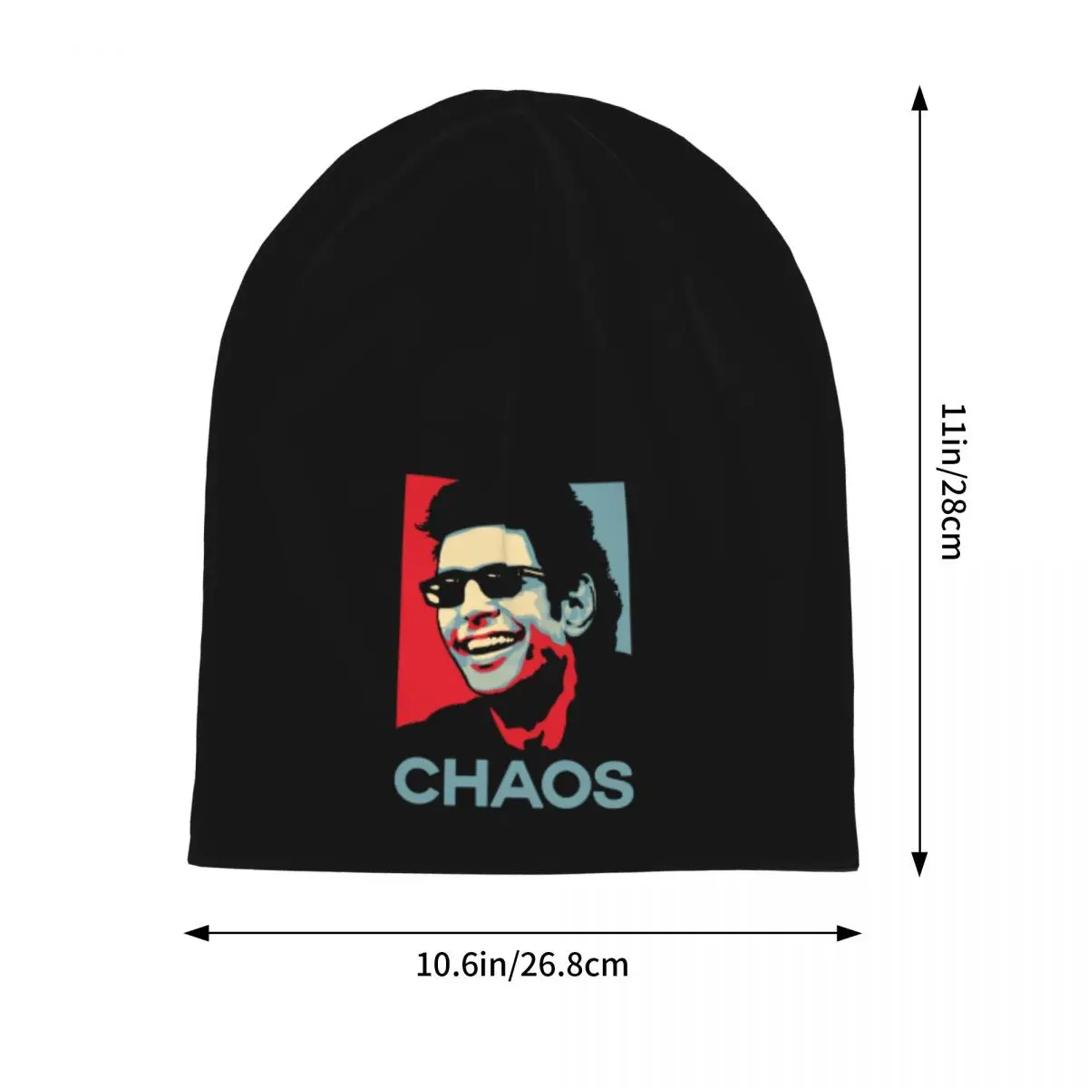 Jurassic Park Beanie Hats Ian Malcolm Chaos T Shirt Knit Hat Gym Warm Male Caps Autumn Pattern Casual Bonnet Hats Birthday Gift