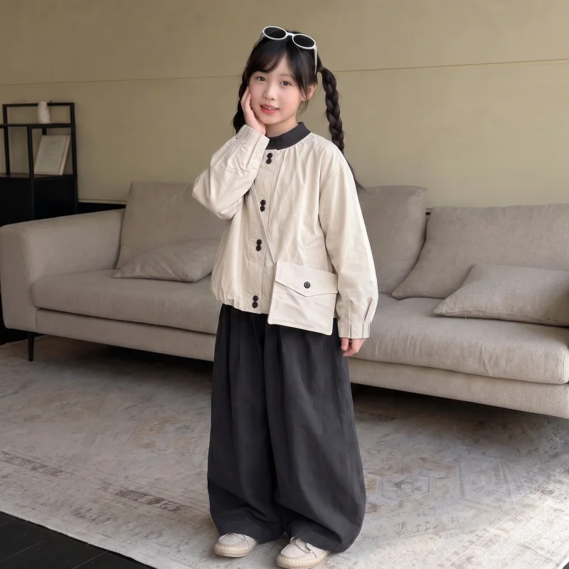 2026 Autumn New Girls' Jacket Korean version Jackets Cozy Children Outwear Long Sleeve Casual Coat Kids Versatile Girl' Clothing