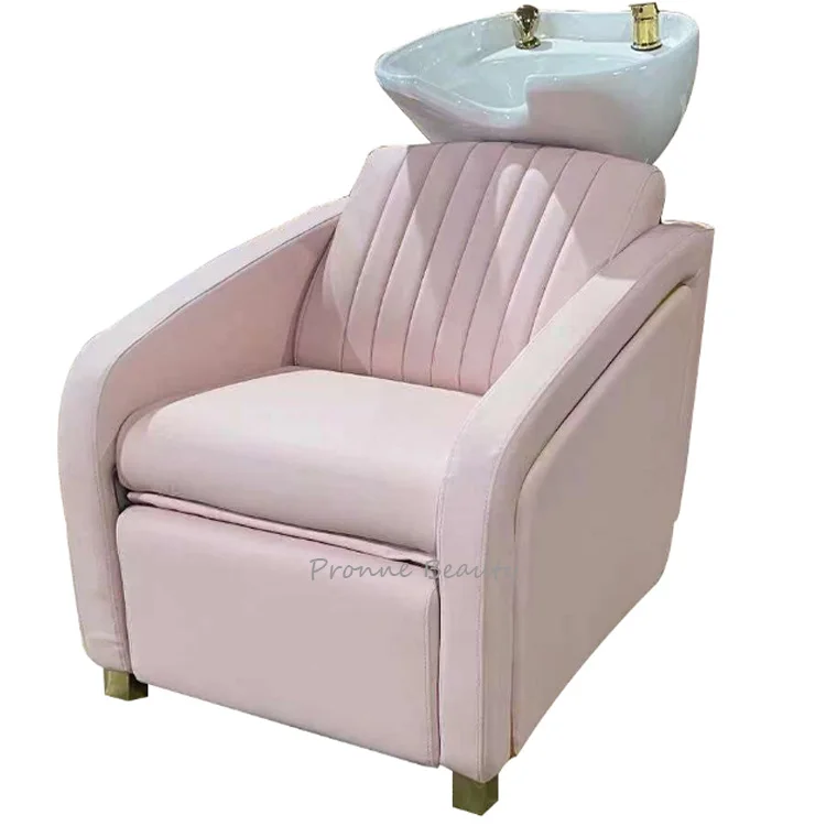 

European luxury beauty hair salon spa hair wash pink used shampoo bowls and chairs for sale