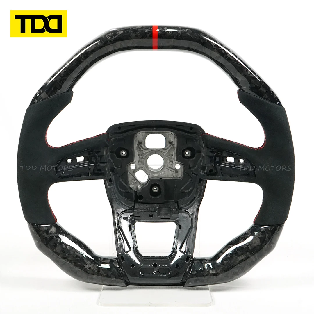 TDD Motors Customized 100% Real Carbon Fiber Leather Alcantara Muscle Shape Design Race Steering Wheel for Lamborghini Urus