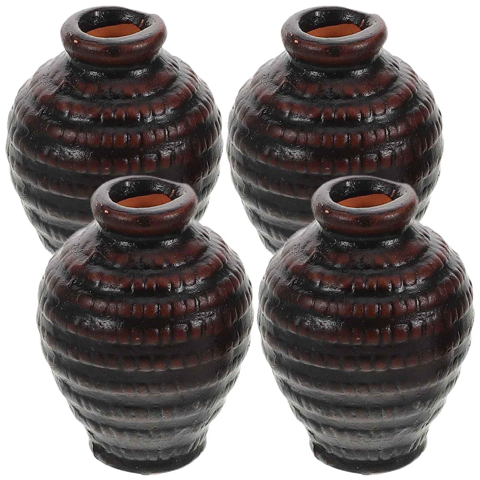 

4Pcs Small Ceramic Succulent Flower Pots Mini Planter Pots Dollhouse Vase Indoor Decor Clay Pottery for Micro Landscape