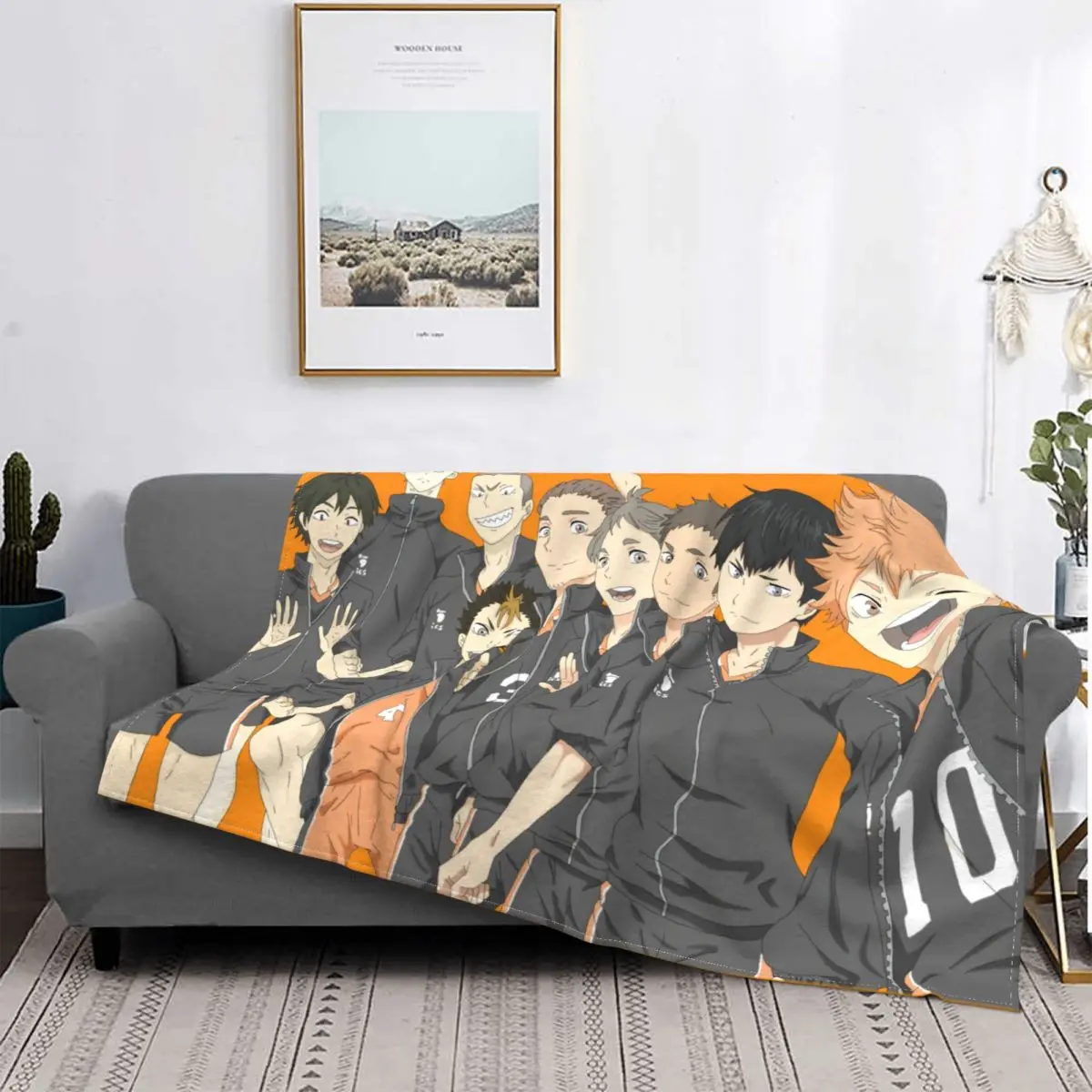

Haikyuu Japanese Anime Blankets Fleece Summer Breathable Super Warm Throw Blanket for Sofa Car Rug Piece