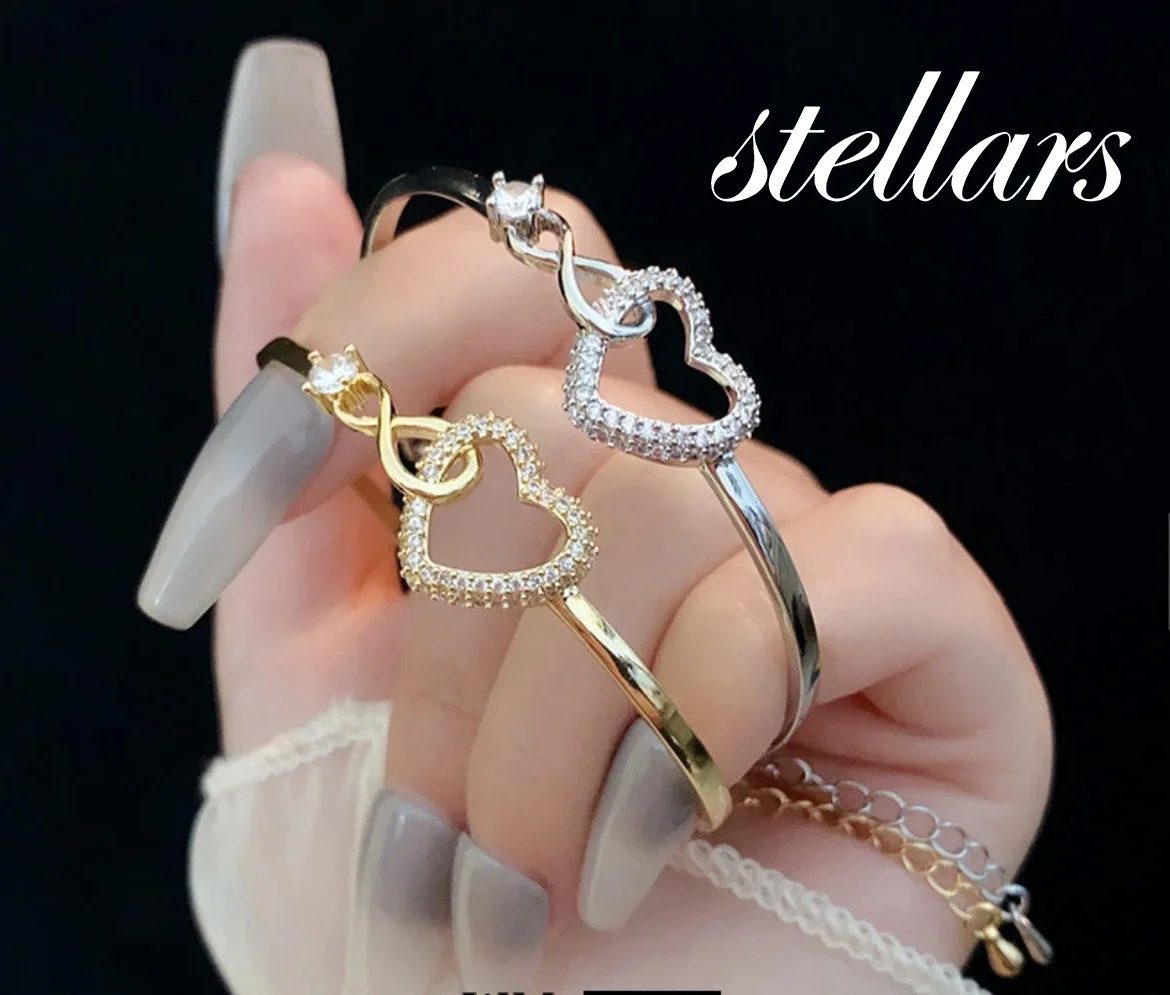 سوار مجوف على شكل قلب من الزركون، سوار معصم عصري بسيط ومتعدد الاستخدامات، أنيق وخفيف فاخر ذو ملمس راقي للنساء
