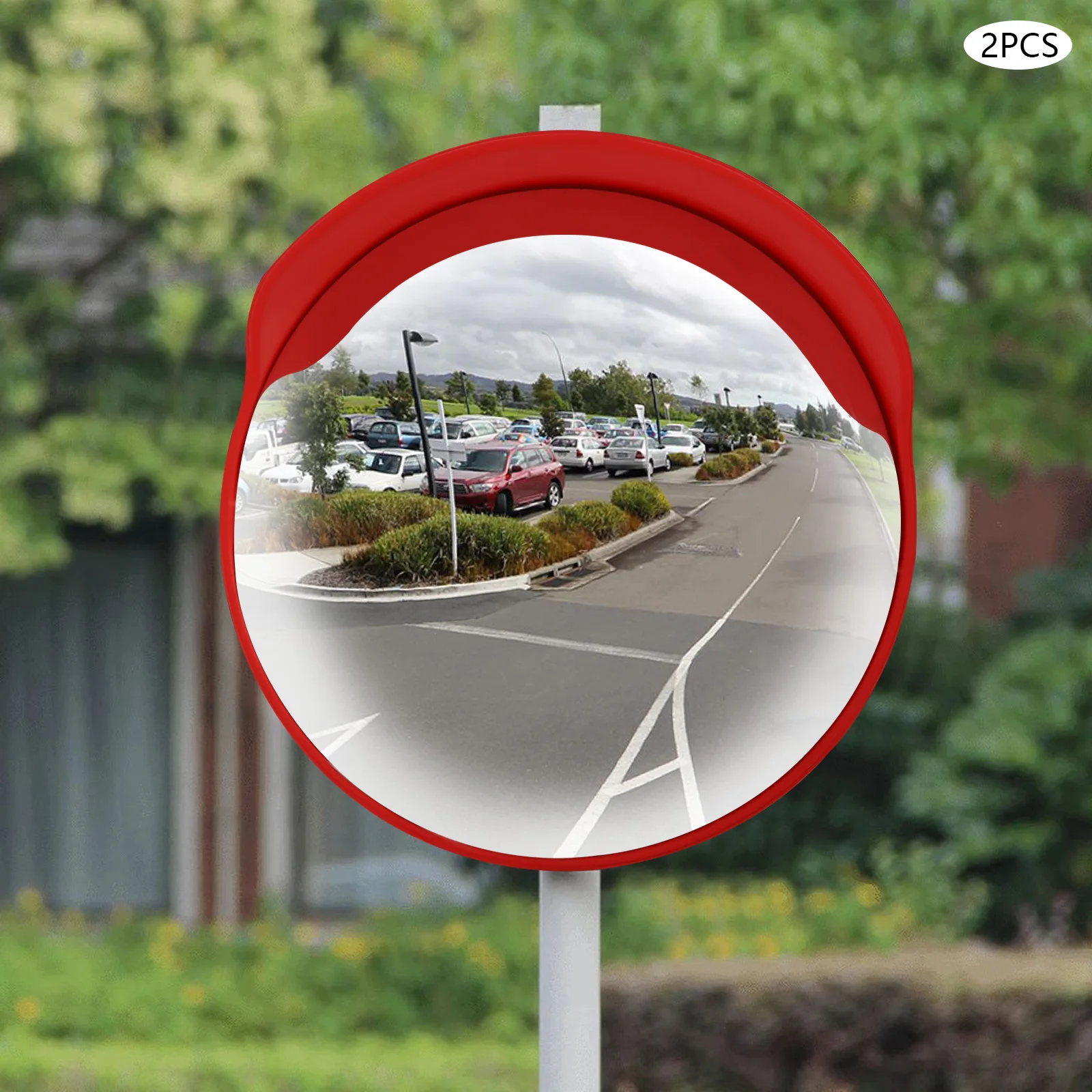 2 Pcs 24 Inch Outdoor Security Mirror Blind Spot Mirror Safety Convex Mirror