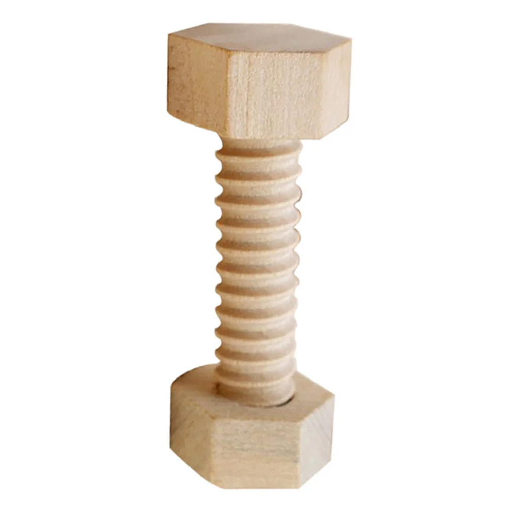 Adornos de madera con tornillos y tuercas, decoración educativa creativa para escritorio, adornos de madera portátiles desmontables para niños, 3 uds.