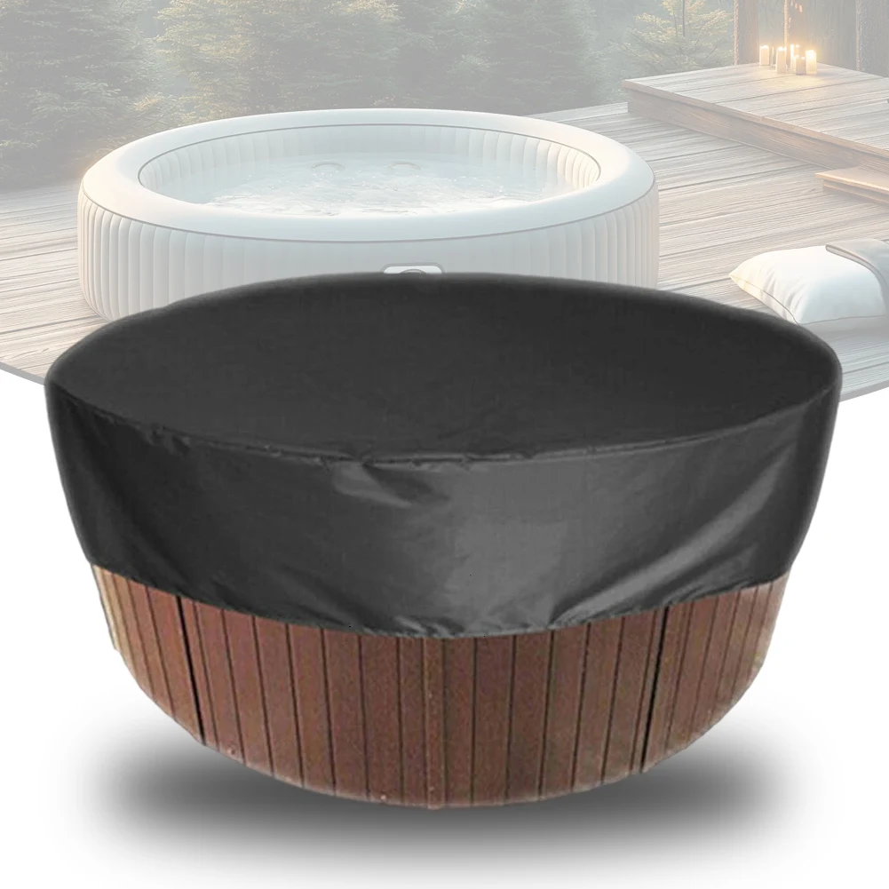 Black Inflatable Bathtub Cover Full Coverage Waterproof Dustproof For Portable Spa Tub Outdoor Garden Protection Accessories