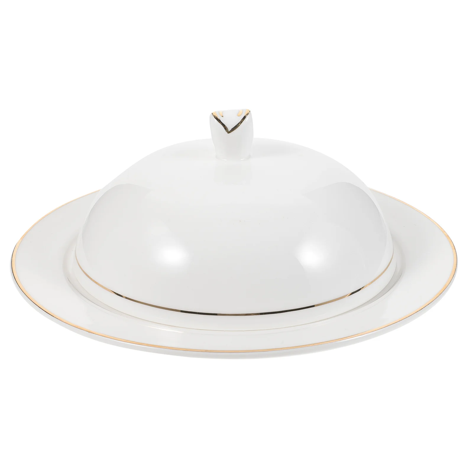 

Ceramic Plate Dome Cover Exquisite Lidded Platter Steak Salad Dessert Food Display Multi-Function Elegant Home Office