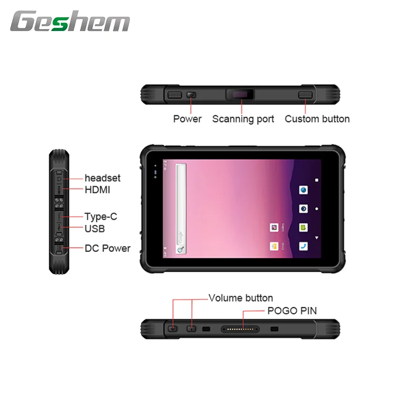 8 Inch Rugged Tablet With Highlight 1000nit Large Capacity Battery 9800mAh Android 12  GMS WIFI BT GPS Motorcycle Navigation OEM