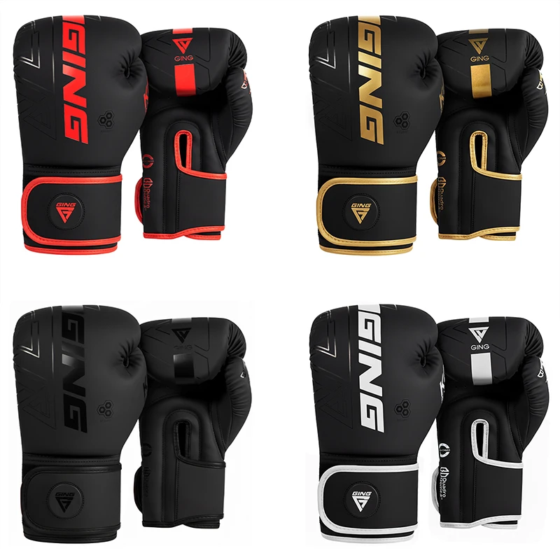 Guantes de Boxeo Profesionales GINGPAI KARA de 12 oz, de Cuero PU, Antideslizantes, con Media Palma y Transpirables, para Uso en Exteriores, para Todas las Edades