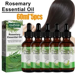5pcs 60ml Rosemary Essential Oil Pure Natural Hair Essential Oils For Nourish Shiny Hair Healthy Hair Care