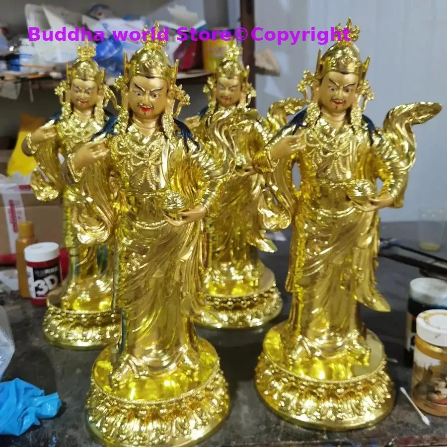 50CM large Asia Buddhism home temple Patron saint gilding standing Guru Rinpoche Padmasambhava Buddha bless Safety Health luck